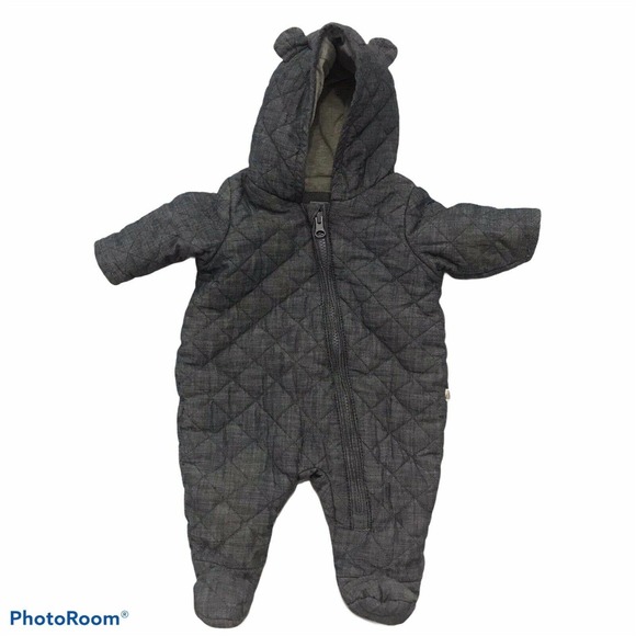 Baby Gap Factory Quilted Bunting Snowsuit 0-3M Bl - Picture 2 of 7